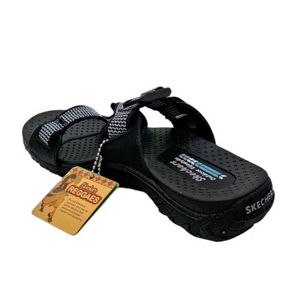 🔹️Skechers 🔹️Women's Reggae Good-Day Sandals Black size 6 - Picture 3 of 3